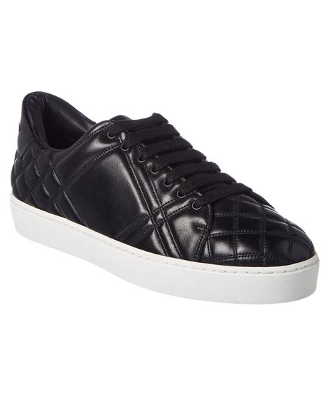 burberry check quilted leather sneaker
